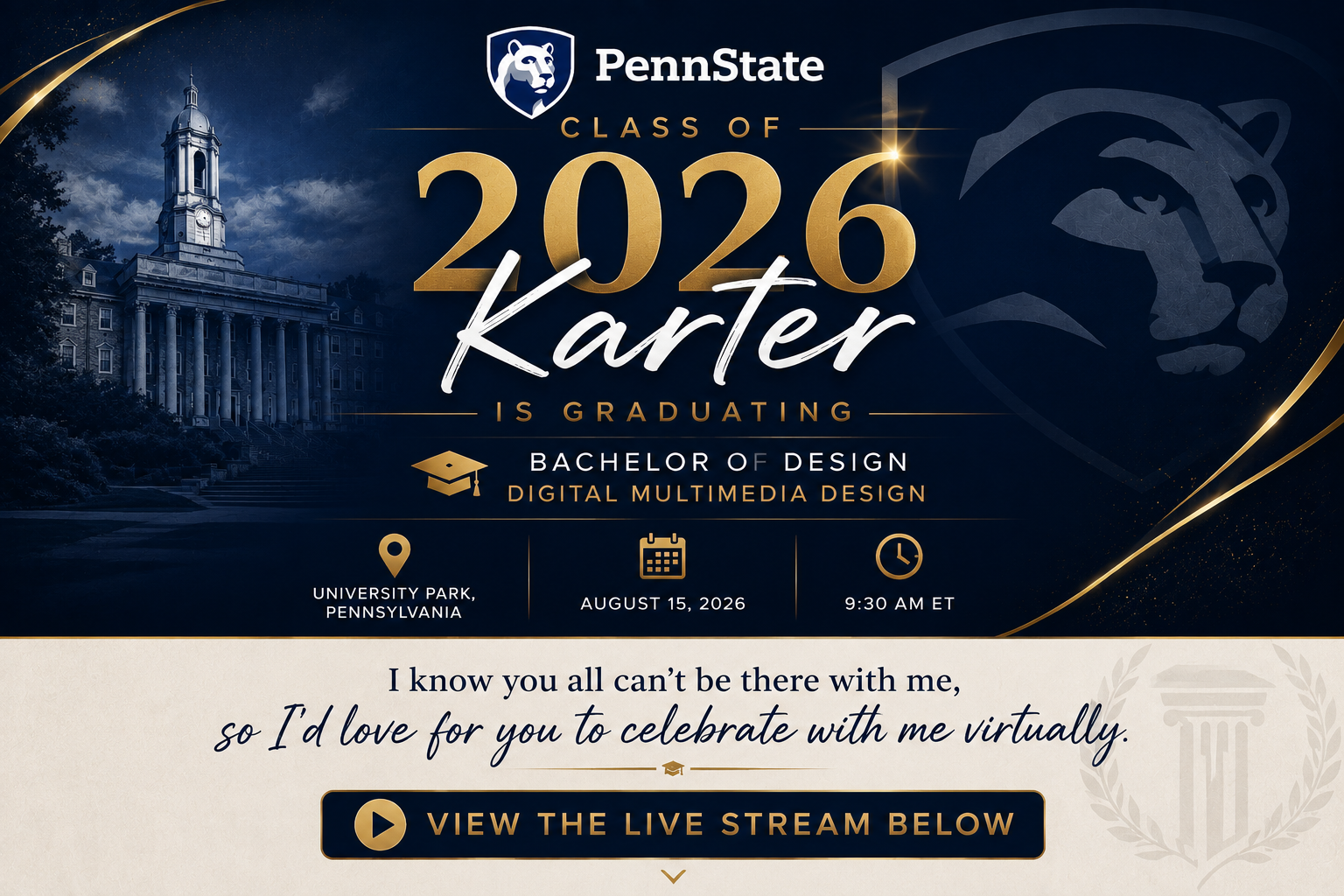 Karter Class of 2026 graduation announcement